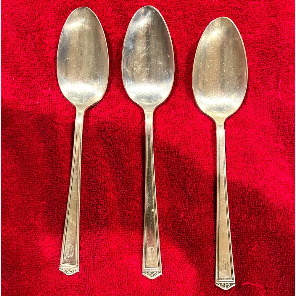 1847 Rogers Bros 3 Serving Spoons - Engraved “D”
